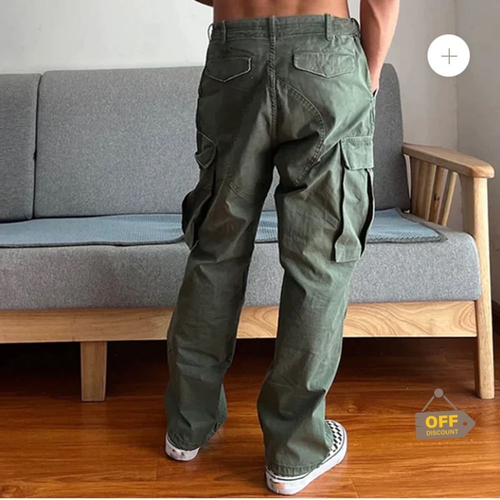 XXL Cargo Pants Mens Green New Loose Pocket Wear Resistant Manly Paratroopers